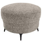 HOCKER in Textil Graubraun  - Graubraun/Schwarz, ROMANTIK / LANDHAUS, Textil/Metall (75/50/75cm) - Landscape