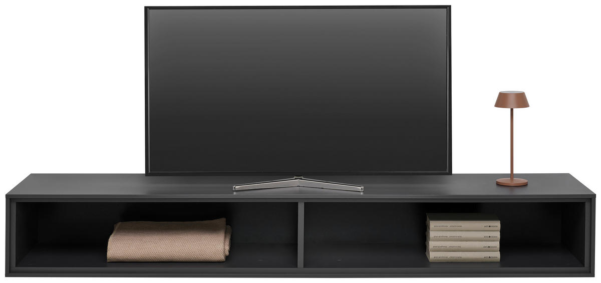 TV-ELEMENT Graphitfarben  179,1/26/40 cm  - Graphitfarben, Design, Holzwerkstoff (179,1/26/40cm) - home24