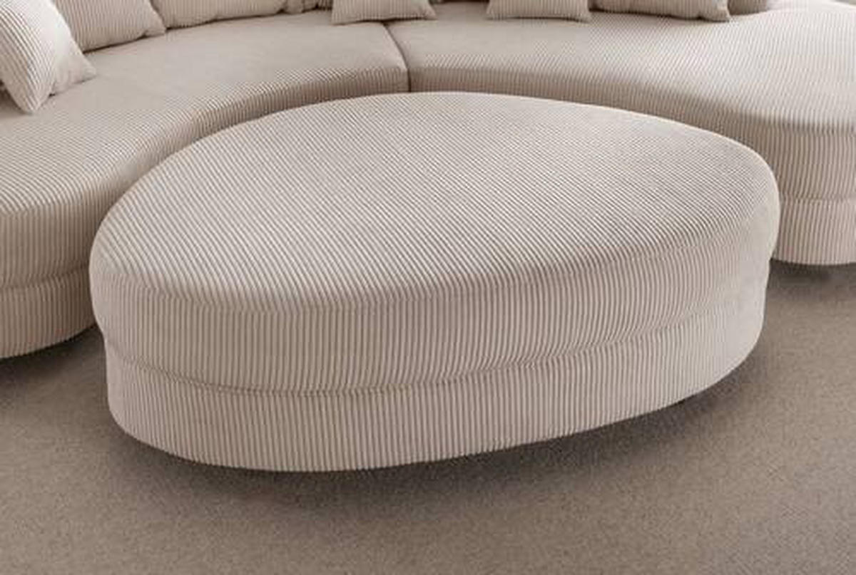 HOCKER in Textil Beige  - Beige/Schwarz, Design, Kunststoff/Textil (150/38/96cm) - Livetastic
