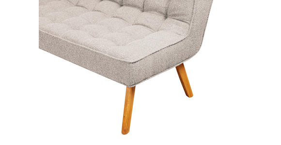 SITZBANK 183/90/79 cm Webstoff Champagner Eiche vollmassiv  - Champagner/Eichefarben, Design, Holz/Textil (183/90/79cm) - Linea Natura