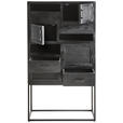 HIGHBOARD  90/160/37 cm 5 Schublade(n)  - Schwarz, KONVENTIONELL, Holz/Metall (90/160/37cm) - Ambia Home