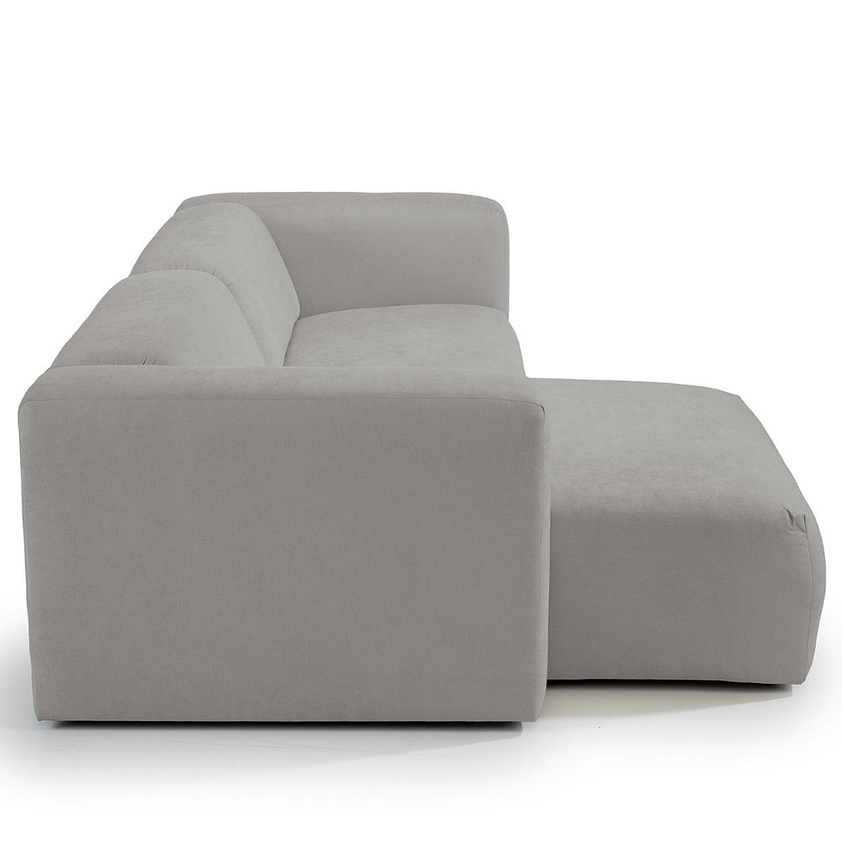 ECKSOFA in Struktur Grau  - Grau, Modern, Textil (255/72/160cm) - Trendmanufaktur