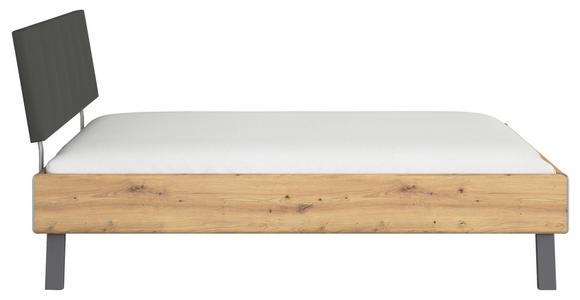 BETT 120/200 cm  in Eiche Artisan  - Eiche Artisan/Grau, Design, Holzwerkstoff/Textil (120/200cm) - Carryhome