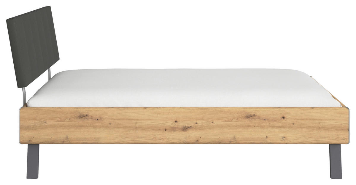 BETT 120/200 cm  in Eiche Artisan  - Eiche Artisan/Grau, Design, Textil/Metall (120/200cm) - Carryhome