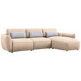 ECKSOFA  in Chenille Creme  340/190 cm  - Greige/Creme, Design, Kunststoff/Textil (340/190cm) - Belluti