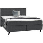 BOXSPRINGBETT 180/200 cm  in Anthrazit  - Anthrazit/Schwarz, KONVENTIONELL, Holz/Textil (180/200cm) - Voleo