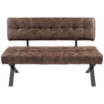 SITZBANK 140/93/61 cm Lederlook Braun Metall  - Anthrazit/Braun, Trend, Textil/Metall (140/93/61cm) - Carryhome