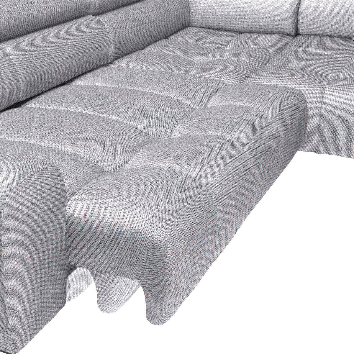 ECKSOFA in Webstoff Grau  - Schwarz/Grau, Design, Textil/Metall (270/177cm) - Welnova