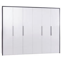 DREHTÜRENSCHRANK 299/222/60.1 cm 6-türig Weiß  - Silberfarben/Weiß, MODERN, Holzwerkstoff/Metall (299/222/60.1cm) - MID.YOU