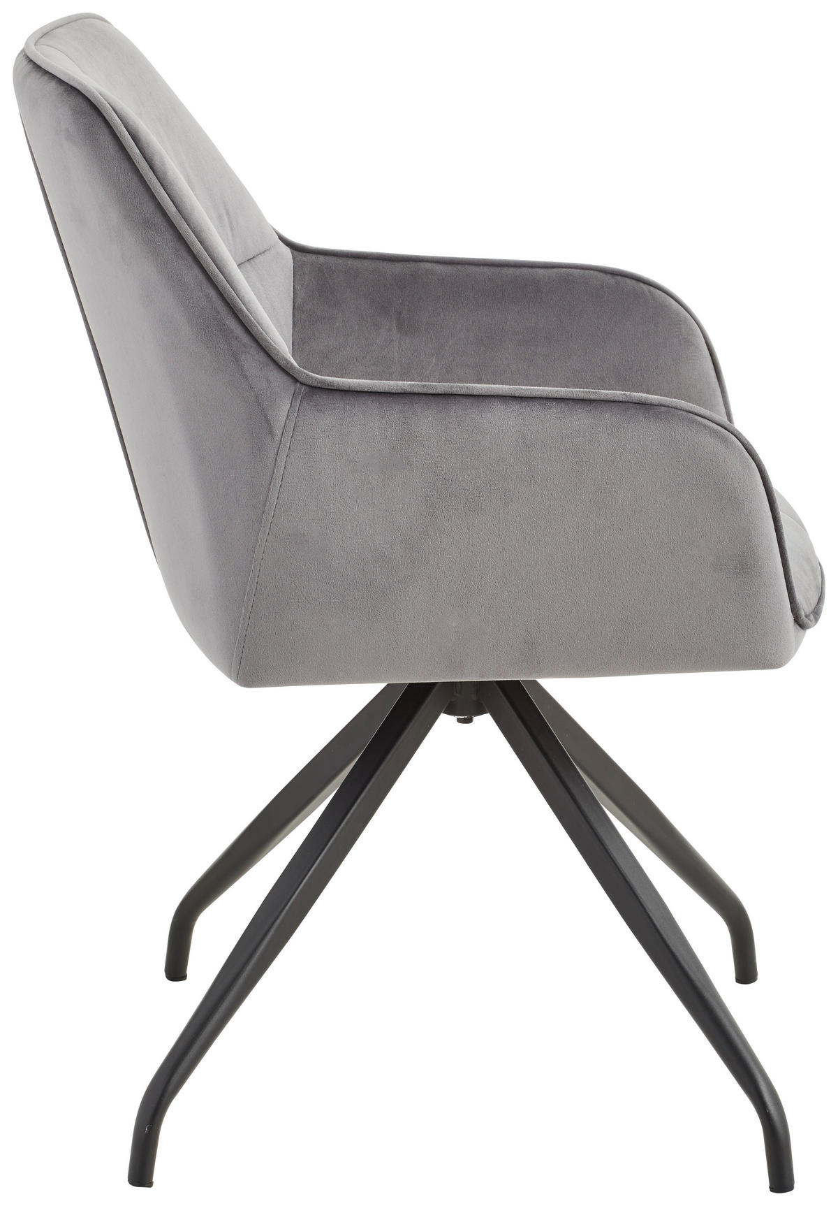 ARMLEHNSTUHL  in Eisen Samt  - Schwarz/Grau, MODERN, Holz/Textil (57/83,5/60cm) - Livetastic