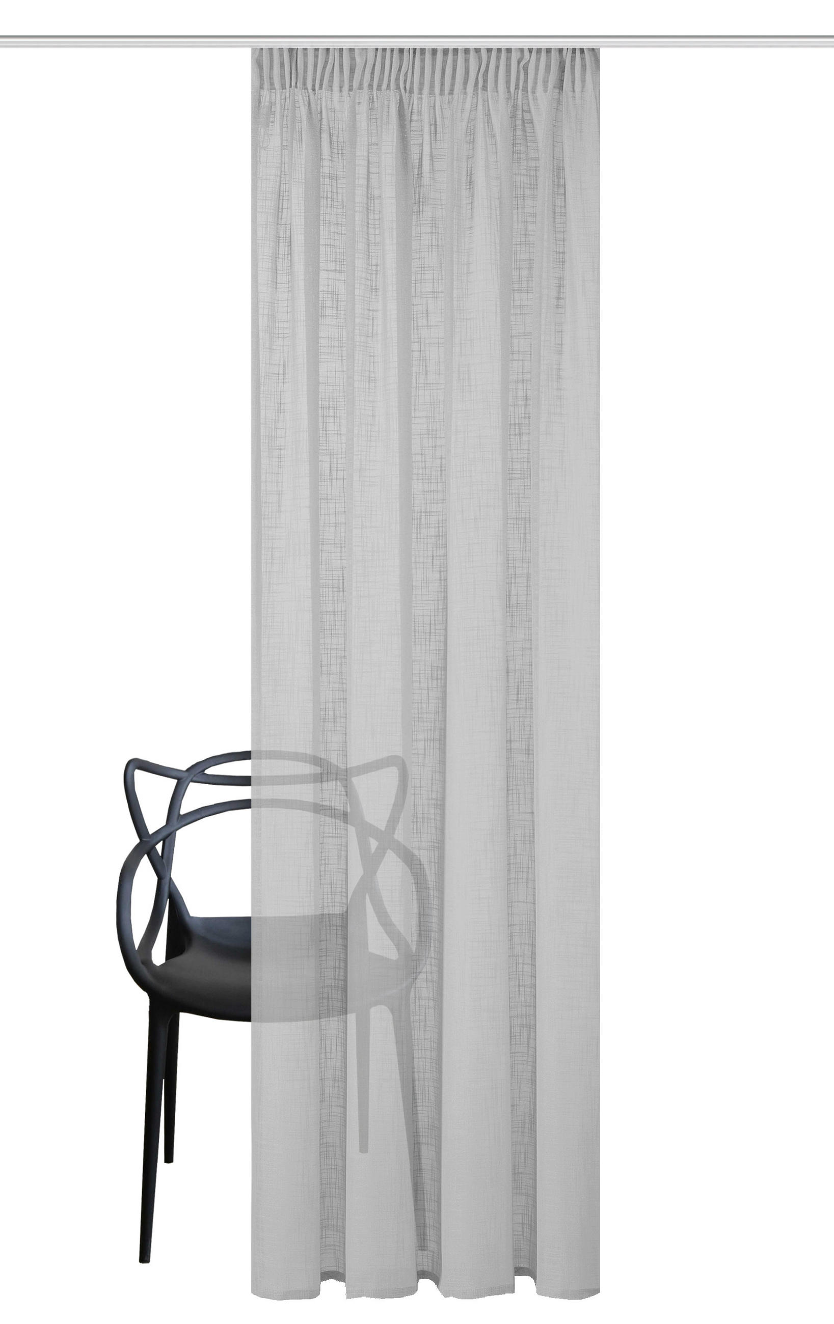 FERTIGVORHANG halbtransparent  - Grau, Basics, Textil (140cm)