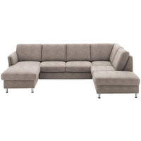 SOFFA i flatväv ljusbrun  - kromfärg/ljusbrun, Klassisk, metall/textil (168/305/200cm) - Beldomo System