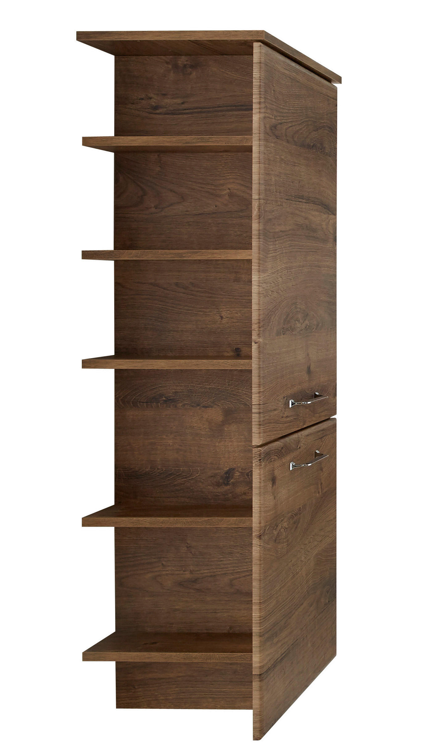 MIDISZEKRÉNY 50/123/33 cm  - krómszínű/tölgyfa színű, Konventionell, faalapú anyag/Üveg (50/123/33cm) - Xora