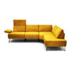 ECKSOFA Cosy Gelb Samt  - Gelb/Schwarz, Design, Textil/Metall (248-263/193cm) - SENSOO