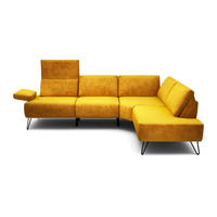 ECKSOFA Cosy Gelb Samt  - Gelb/Schwarz, Design, Textil/Metall (248-263/193cm) - SENSOO