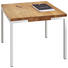 COUCHTISCH Eiche massiv quadratisch Edelstahlfarben, Eichefarben - Edelstahlfarben/Eichefarben, Design, Holz/Metall (50/50/40cm) - Novel COUCHTISCH Eiche massiv quadratisch Edelstahlfarben, Eichefarben - Edelstahlfarben/Eichefarben, Design, Holz/Metall (50/50/40cm) - Novel
