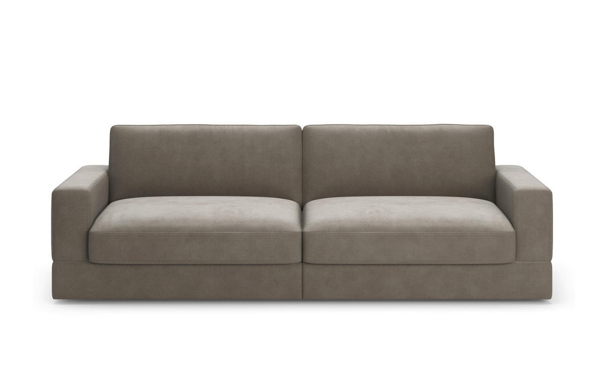 BIGSOFA FABIO E Flachgewebe Schlammfarben  - Schlammfarben/Schwarz, MODERN, Kunststoff/Textil (264/87/108cm) - Sit & More