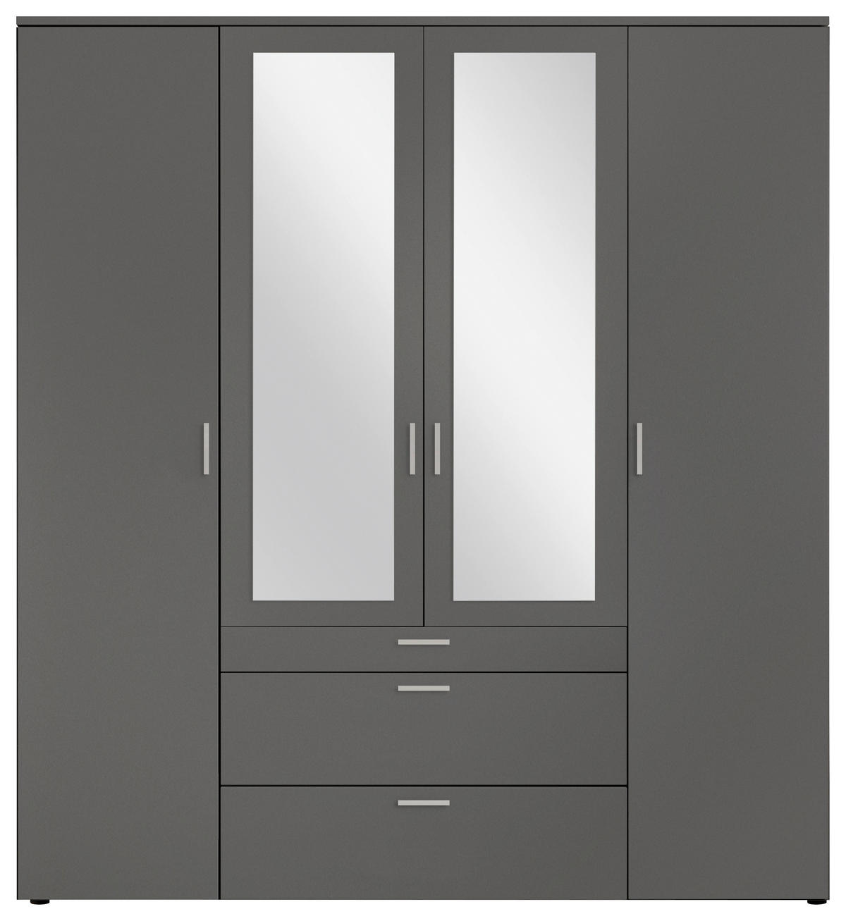 DULAP CU UȘI ROTATIVE grafit  - grafit/culoare aluminiu, Modern, plastic/sticlă (180/195/56cm) - Livetastic