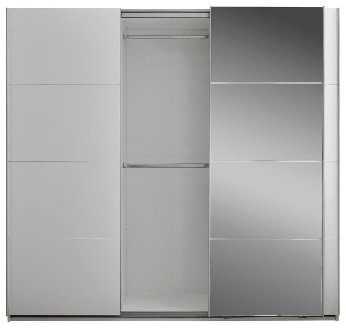 ORMAR S KLIZNIM VRATIMA bijela   - bijela/boje aluminija, Konvencionalno, staklo/drvni materijal (215/204/63cm) - Hom`in