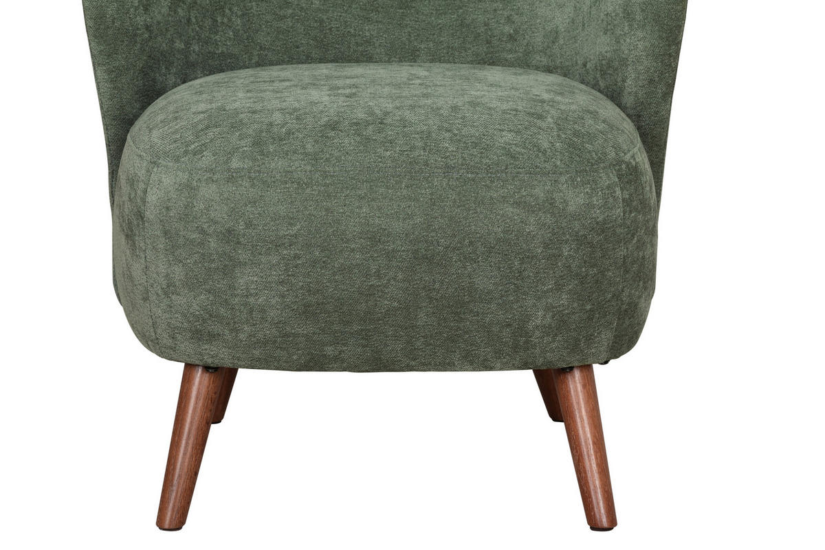 SESSEL in Webstoff Grün  - Walnussfarben/Grün, Design, Holz/Textil (66/78/69cm) - MID.YOU