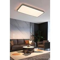 LED MENNYEZETI LÁMPA - fekete/fehér, Basics, műanyag/fém (66/33/5,5cm) - Novel