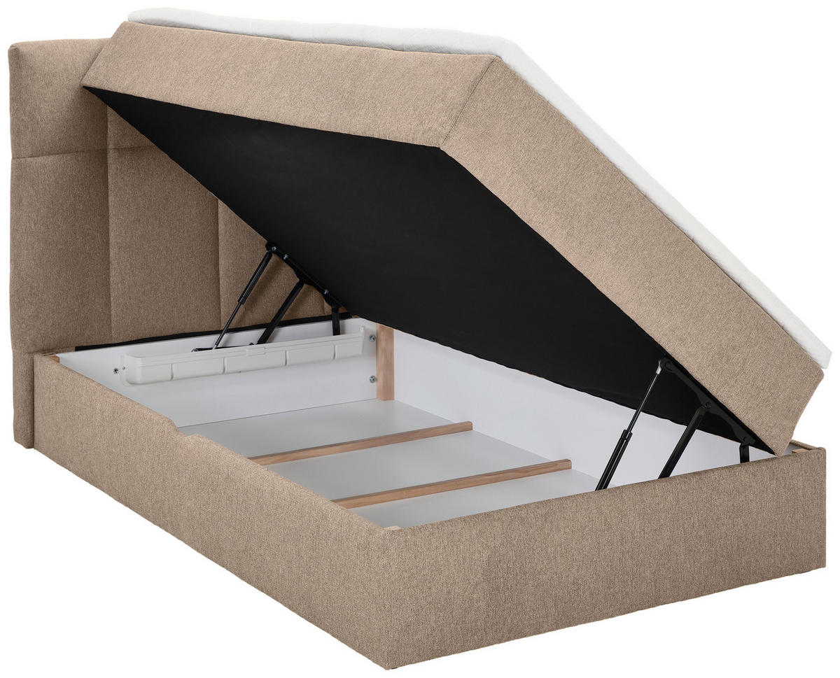 BOXBETT 120/200 cm  in Taupe  - Taupe, KONVENTIONELL, Textil (120/200cm) - Boxxx