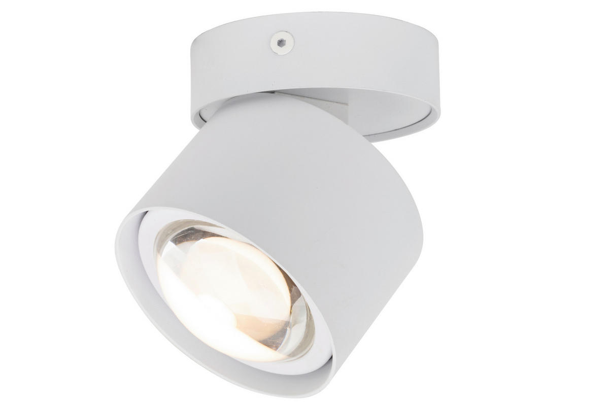 LED-SPOTKOPF Puk 8,4/9 cm  - Weiß, Design, Metall (8,4/9cm) - Novel