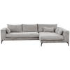 ECKSOFA in Cord Hellgrau  - Hellgrau/Schwarz, Design, Textil/Metall (313/172cm) - Livetastic