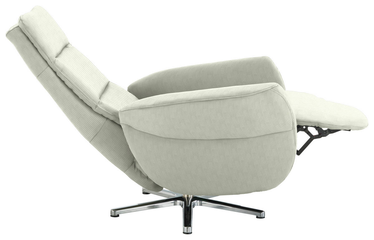 RELAXSESSEL Textil Weiss  - Chromfarben/Weiss, Design, Textil/Metall (78/113/83cm) - Beldomo Speed