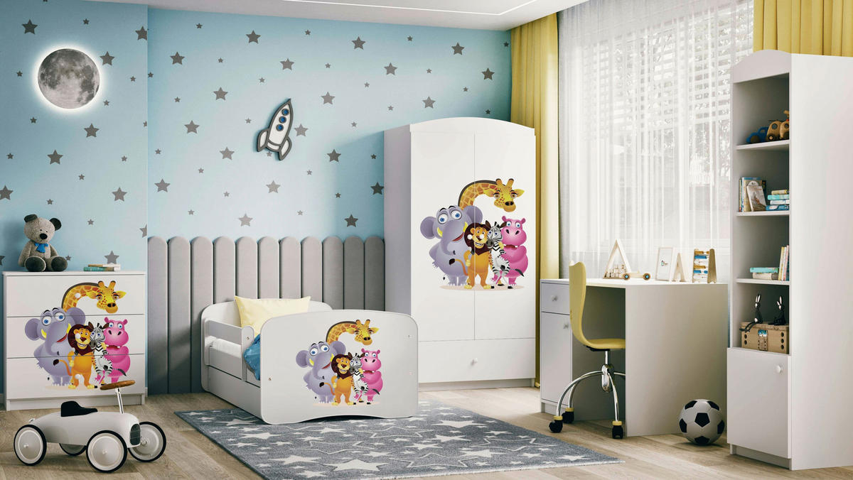 KINDER-/JUNIORBETT - Birkefarben/Weiß, MODERN, Holz/Holzwerkstoff (80/160cm) - MID.YOU