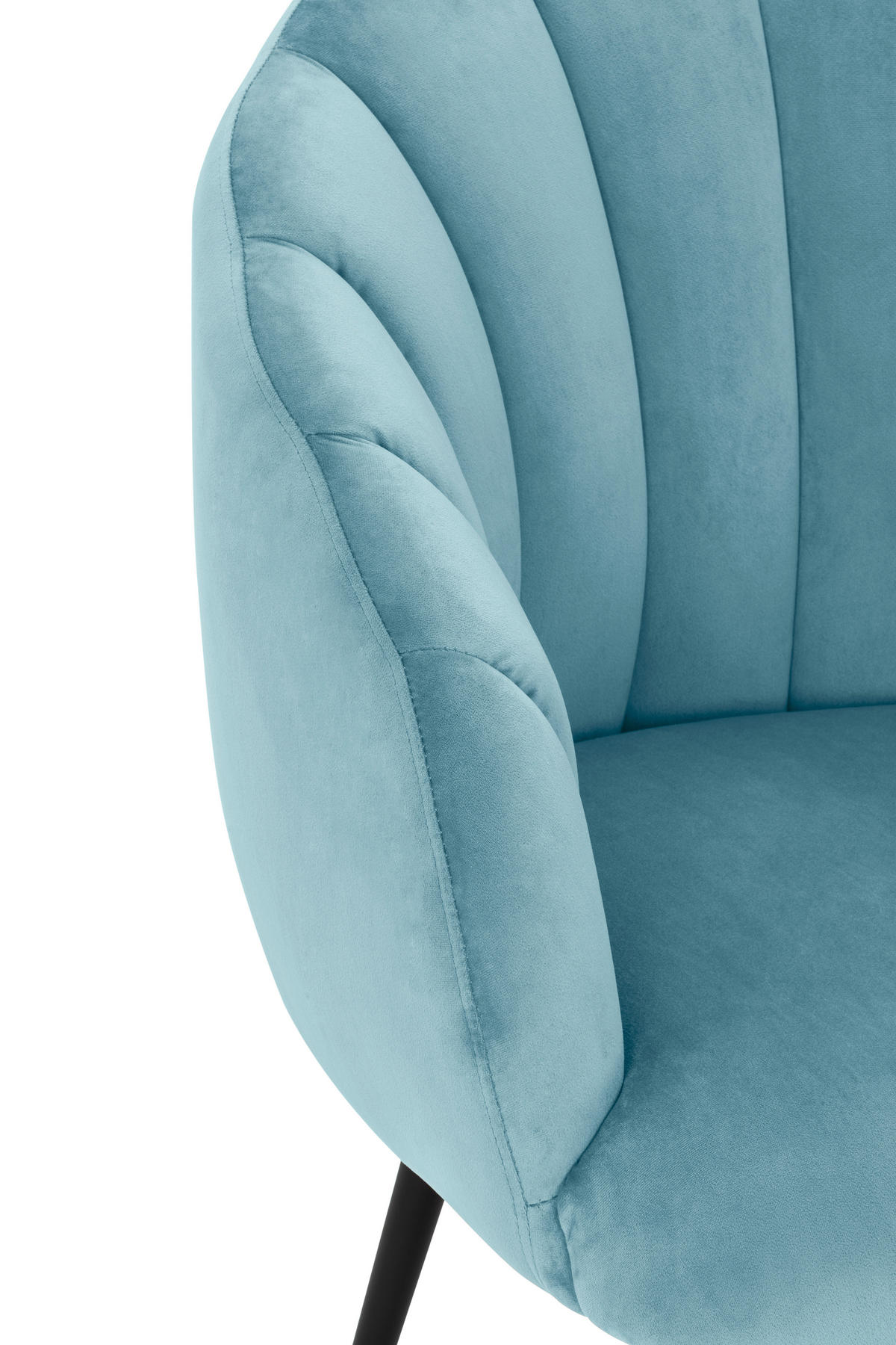 COCKTAILSESSEL Samt Blau    - Blau/Schwarz, MODERN, Textil/Metall (67/80/78cm) - Livetastic