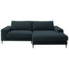 ECKSOFA in Flachgewebe Petrol  - Petrol/Schwarz, Design, Textil/Metall (253/177cm) - Dieter Knoll
