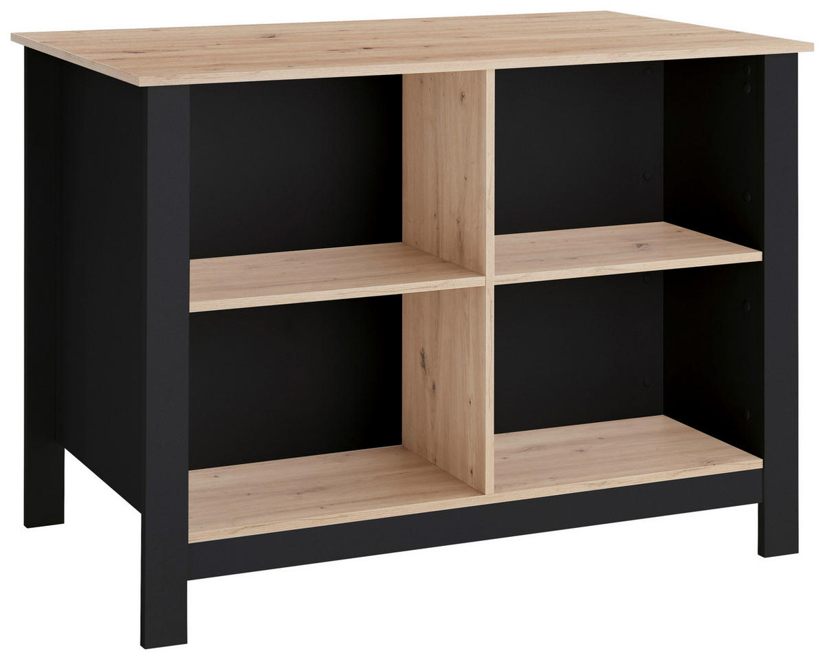 KÜCHENINSEL 124/90/75 cm  in Schwarz, Eiche Artisan  - Schwarz/Eiche Artisan, Design, Holzwerkstoff (124/90/75cm) - MID.YOU