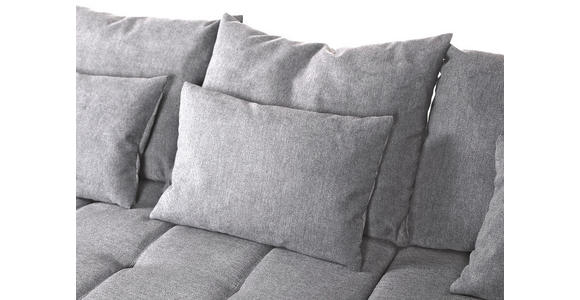 ECKSOFA  in Flachgewebe Hellgrau  300/205 cm  - Hellgrau/Schwarz, KONVENTIONELL, Textil/Metall (300/205cm) - Carryhome