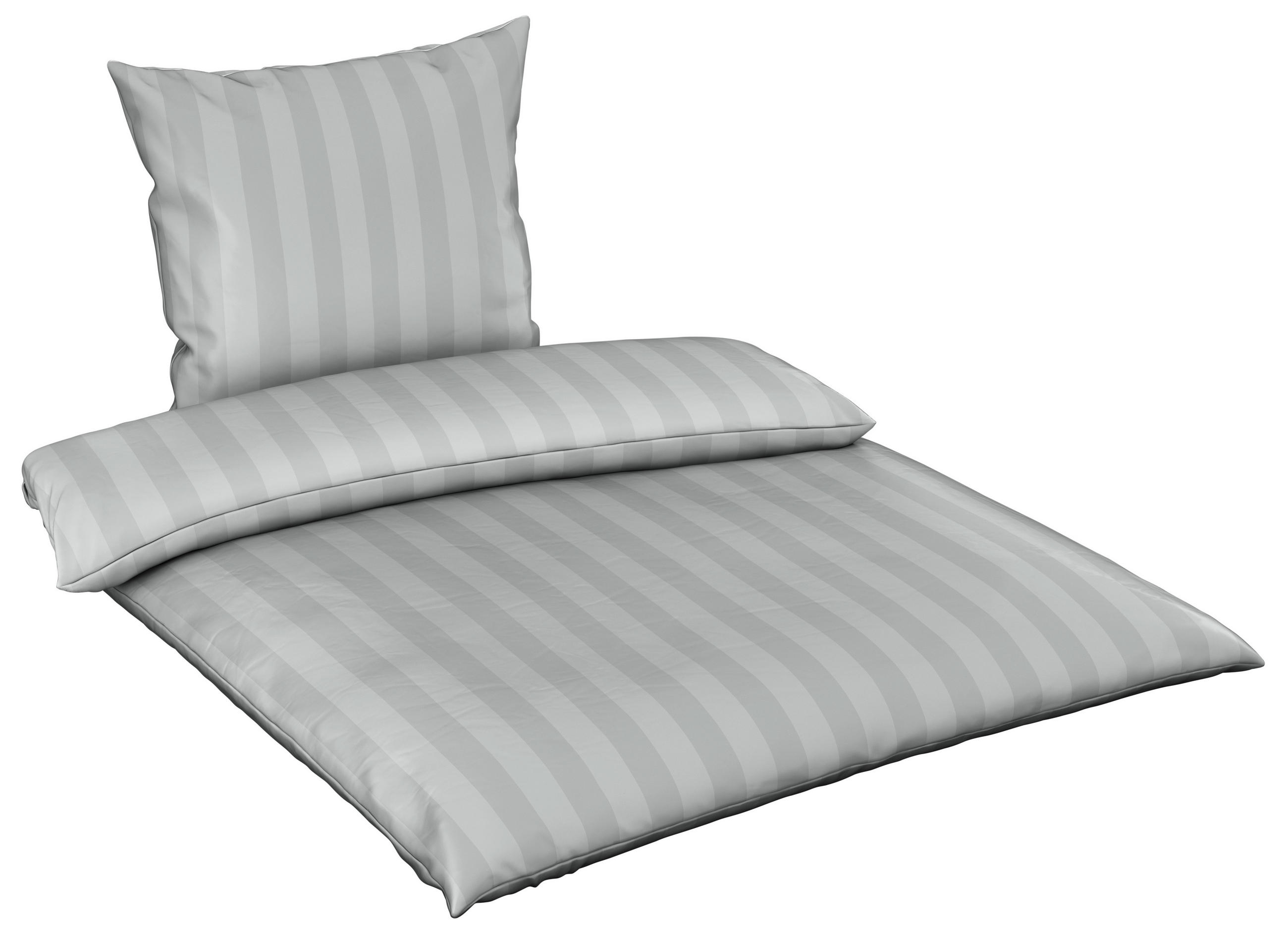 BETTWÄSCHE Dobby Satin 135/200 cm - Silberfarben, KONVENTIONELL, Textil (135/200cm) - Novel