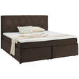 BOXSPRINGBETT 180/200 cm  in Dunkelbraun  - Dunkelbraun/Schwarz, Design, Kunststoff/Textil (180/200cm) - Xora