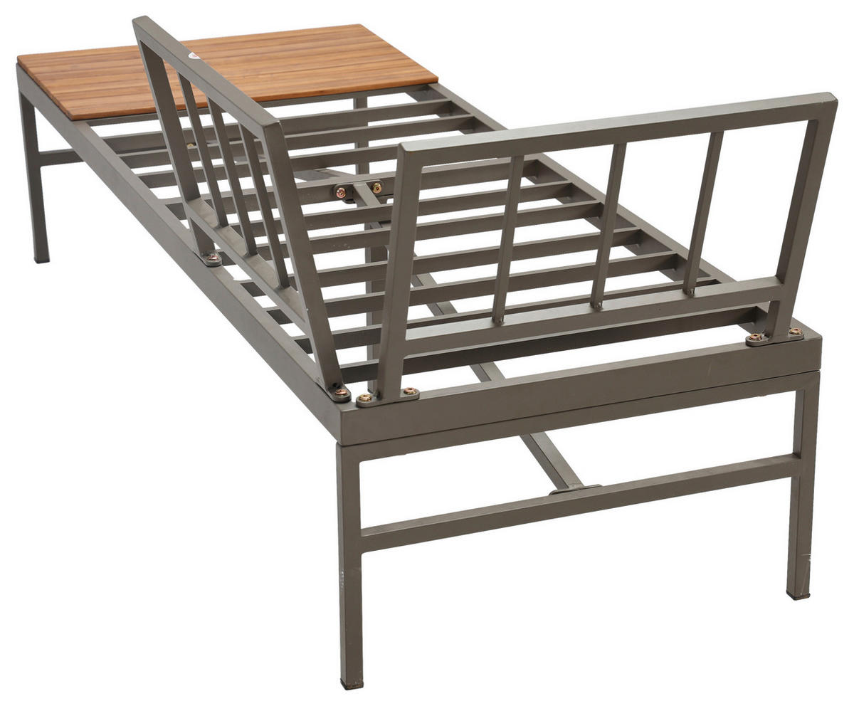 LOUNGEGARNITUR   57/35/57 cm Akazie vollmassiv Aluminium  - Beige/Beigebraun, MODERN, Holz/Textil (57/35/57cm) - Ambia Garden