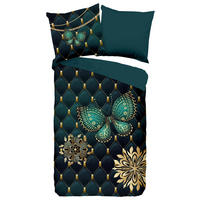 WENDEBETTWÄSCHE Lavanya Mikrofaser 135/200 cm  - Blau/Petrol, KONVENTIONELL, Textil (135/200cm)