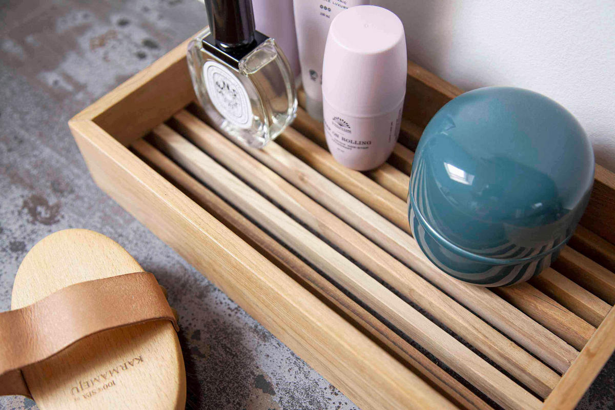 BADEWANNENABLAGE - Naturfarben/Teakfarben, Design, Holz (30/6/16cm) - Livetastic