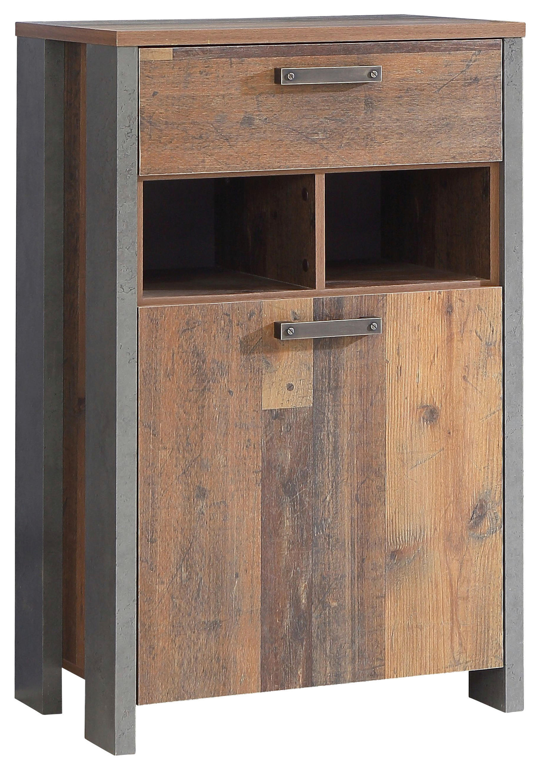 Carryhome Schuhschrank Braun, Dunkelgrau 67x105.5x41.6 cm