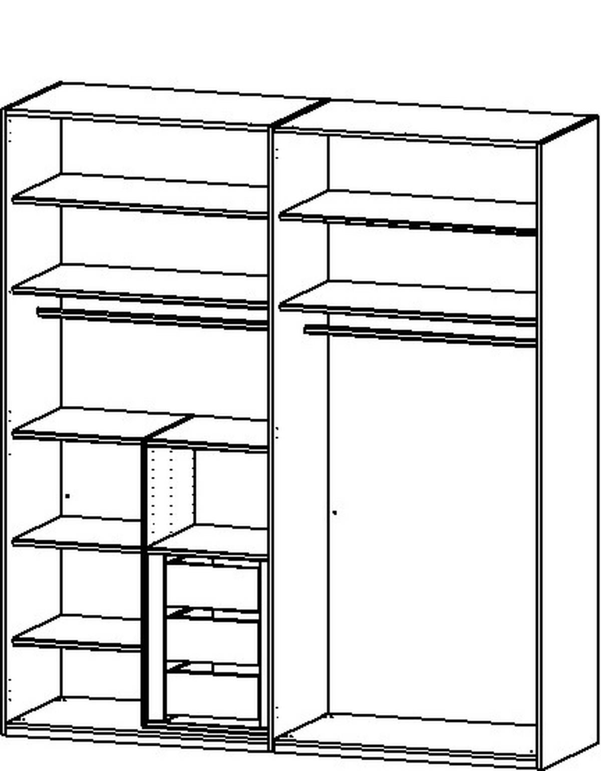 DREHTÜRENSCHRANK in Weiss  - Weiss, Trend, Glas/Holzwerkstoff (201/223/60cm) - Novel