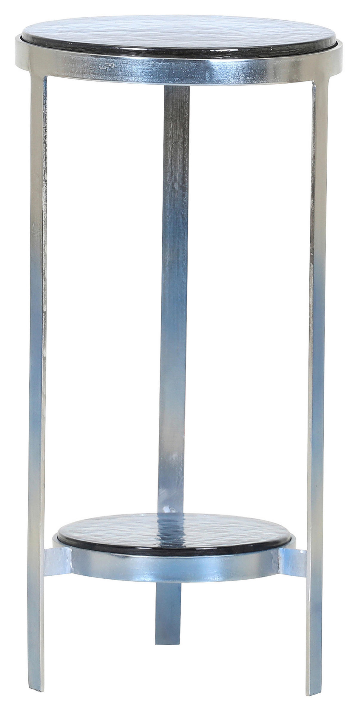 BEISTELLTISCH 30/30/60 cm Blau, Silberfarben organisch  - Blau/Silberfarben, Design, Glas/Metall (30/30/60cm) - Landscape