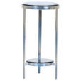BEISTELLTISCH 30/30/60 cm Blau, Silberfarben organisch  - Blau/Silberfarben, Design, Glas/Metall (30/30/60cm) - Landscape