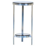 BEISTELLTISCH 30/30/60 cm Blau, Silberfarben organisch  - Blau/Silberfarben, Design, Glas/Metall (30/30/60cm) - Landscape