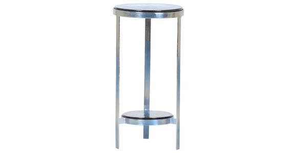 BEISTELLTISCH 30/30/60 cm Blau, Silberfarben organisch  - Blau/Silberfarben, Design, Glas/Metall (30/30/60cm) - Landscape