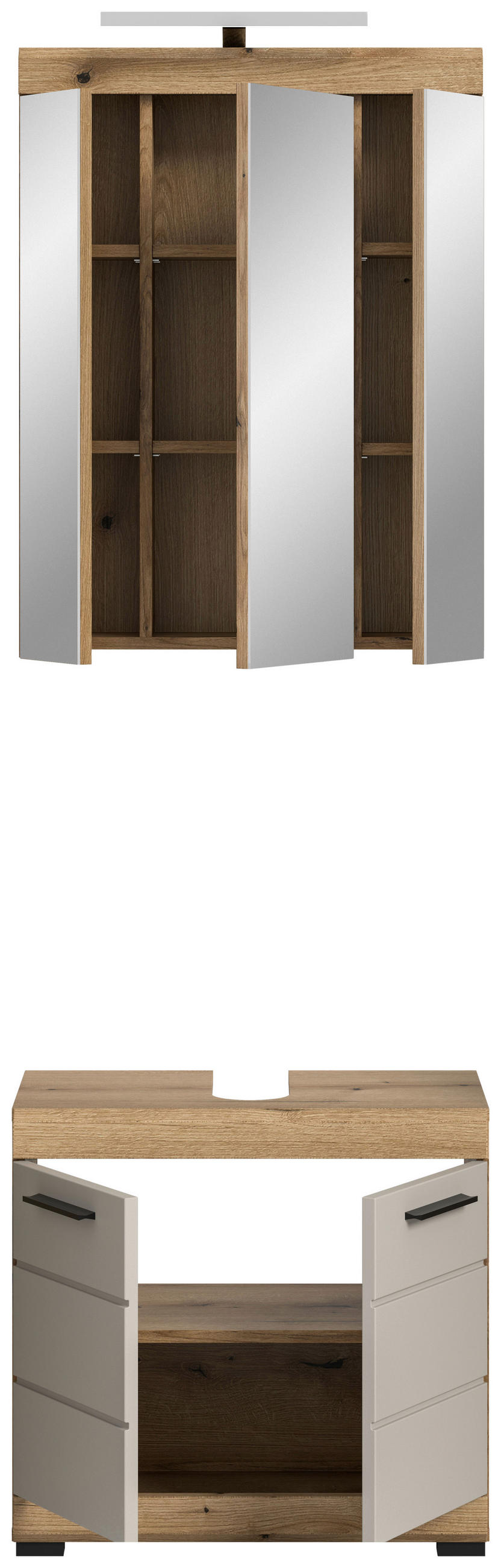 BADEZIMMER 2-teilig  in 60 cm  - Schwarz, MODERN, Glas/Holzwerkstoff (60cm) - MID.YOU