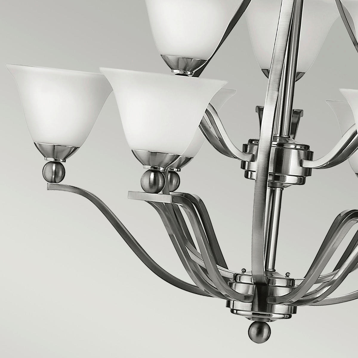 KRONLEUCHTER 88.9/107.5 cm   - Nickelfarben, Basics, Glas/Metall (88.9/107.5cm) - Elstead Lighting