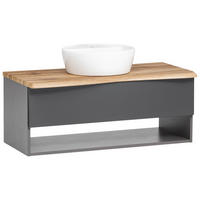 WASCHTISCHKOMBI 101 cm  - Graphitfarben/Grau, Natur, Holzwerkstoff (101cm) - Xora