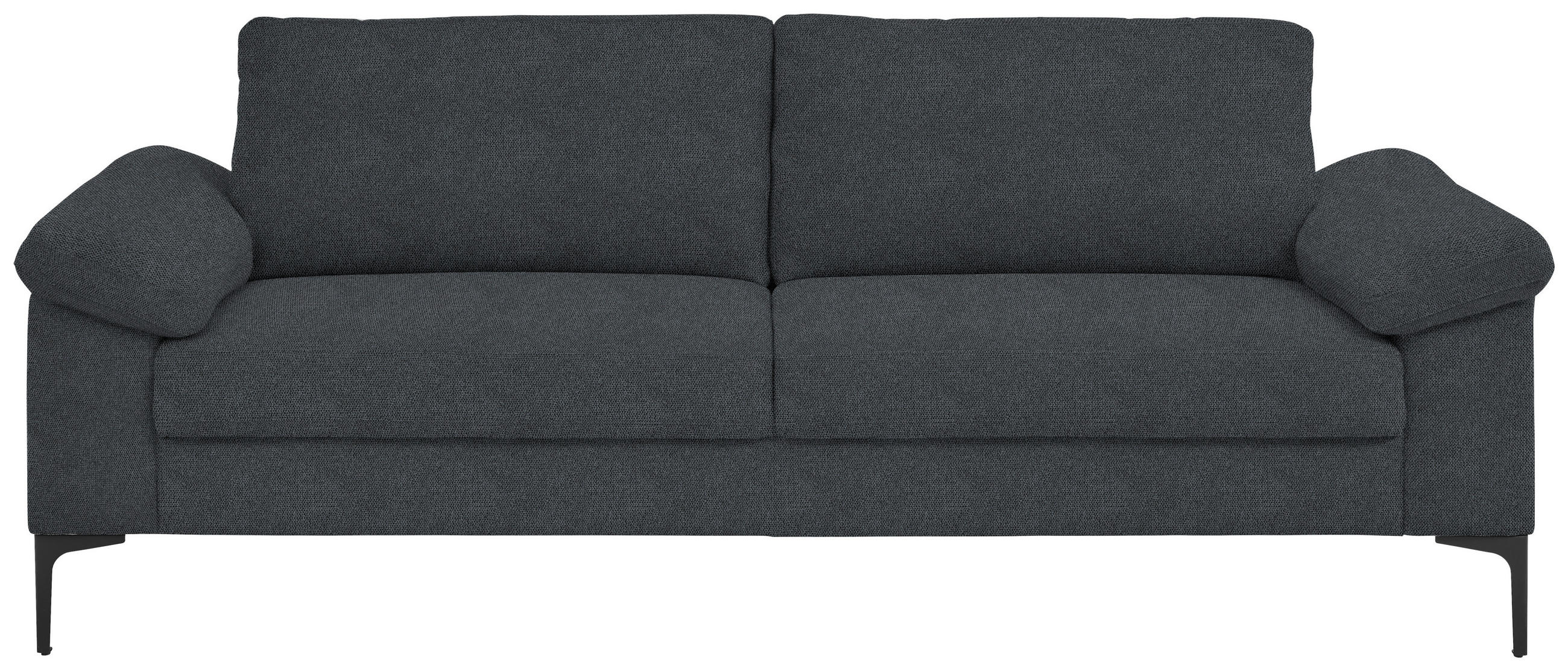 3-SITZER-SOFA in Flachgewebe Anthrazit  - Anthrazit/Schwarz, Design, Textil/Metall (226/89/97cm) - Pure Home Lifestyle
