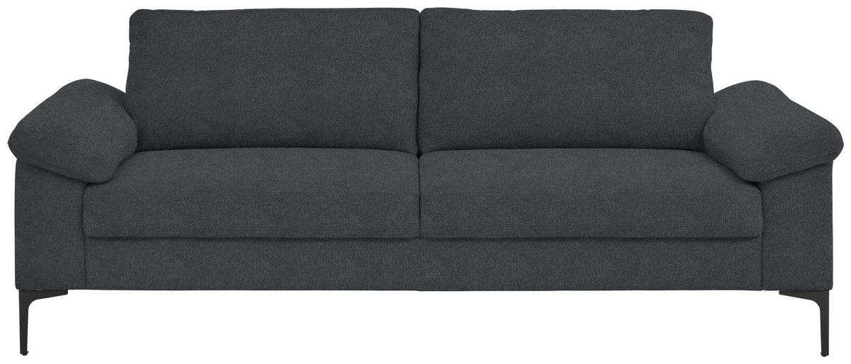 3-SITZER-SOFA in Flachgewebe Anthrazit  - Anthrazit/Schwarz, Design, Textil/Metall (226/89/97cm) - Pure Home Lifestyle
